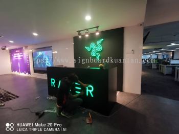 RAZER GAMING INDOOR 3D LED BOXUP LETTERING & LOGO SIGNAGE AT KUANTAN SEMAMBU 