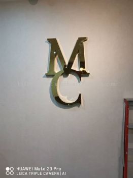 MC INDOOR STAINLESS STEEL 3D BOX UP LETTERING SIGNAGE AT KUANTAN SEMAMBU 