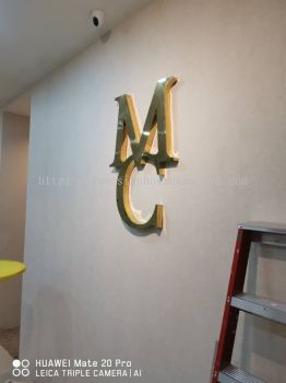 MC INDOOR STAINLESS STEEL 3D BOX UP LETTERING SIGNAGE AT KUANTAN SEMAMBU 