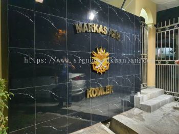 MARKAS ATM KOMLEX OUTDOOR STAINLESS STEEL 3D LETTERING SIGNAGE AT KUANTAN AIR PUTIH 