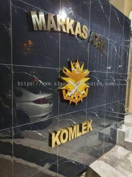 MARKAS ATM KOMLEX OUTDOOR STAINLESS STEEL 3D LETTERING SIGNAGE AT KUANTAN AIR PUTIH 