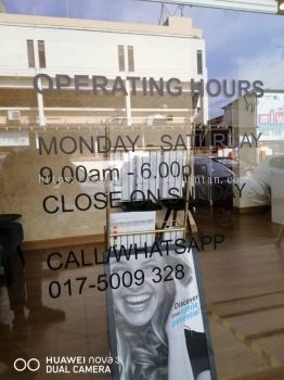 HOPE DENTAL CLINIC INDOOR GLASS DOOR DIECUT PRINTING STICKER AT KUANTAN AIR PUTIH