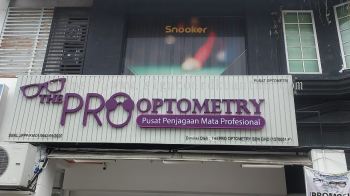 THEPRO OPTOMETRY ALUMINIUM PANEL BASE WITH 3D LED FRONTLIT SIGNAGE AT KUANTAN AIR PUTIH 