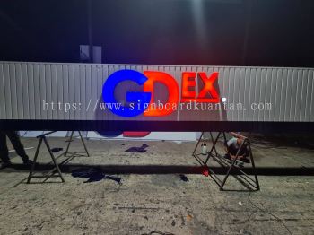 GDEX ALUMINIUM PANEL 3D BOX UP FRONTLIT- BACKLIT LETTERING SIGNAGE AT KUANTAN MALAYSIA