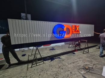 GDEX ALUMINIUM PANEL 3D BOX UP FRONTLIT- BACKLIT LETTERING SIGNAGE AT KUANTAN MALAYSIA