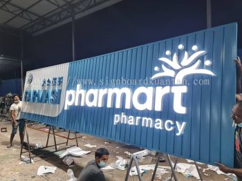 FARMASI PHARMART ALUMINIUM PANEL 3D BOX UP FRONTLIT- BACKLIT LETTERING SIGNAGE AT KUANTAN MALAYSIA