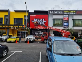 Meat Cartel BBQ BILLBOARD SIGNBOARD WITH 3D LED BOX UP LETTERING AT CHENDOR KUANTAN PAHANG MALAYSIA