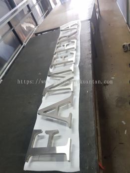 FAMEERA INDOOR 3D BOX UP STAINLESS STEEL LETTERING WITHOUT LED AT BAGAN DALAM PENANG MALAYSIA