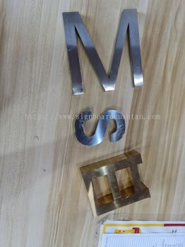 LETTER A TO Z INDOOR 3D BOX UP STAINLESS STEEL LETTERING WITHOUT LED AT KUANTAN MALAYSIA