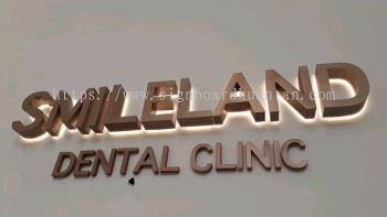 SMILELAND DENTAL CLINIC INDOOR 3D LED STAINLESS STEEL BACKLIT LETTERING AT LIPIS PAHANG MALAYSIA