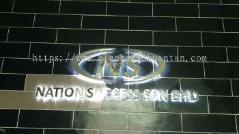 NATION SUCCESS SDN BHD INDOOR 3D LED STAINLESS STEEL BACKLIT LETTERING AT KUANTAN PAHANG MALAYSIA