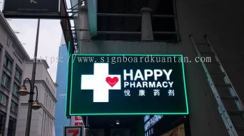 HAPPY PHARMACY 悦康药剂 LED NEON SIGN AT KUALA NERUS TOWN TERENGGANU MALAYSIA