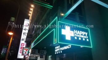 HAPPY PHARMACY ÿҩ LED NEON SIGN AT KUALA NERUS TOWN TERENGGANU MALAYSIA