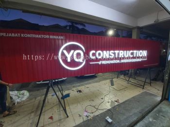 YQ CONSTRUCTION ALUMINIUM PANEL 3D BOX UP FRONTLIT- BACKLIT LETTERING SIGNAGE AT PENANG MALAYSIA