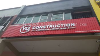 YQ CONSTRUCTION ALUMINIUM PANEL 3D BOX UP FRONTLIT- BACKLIT LETTERING SIGNAGE AT PENANG MALAYSIA