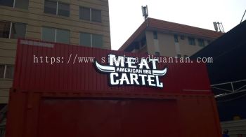 MEAT CARTEL BBQ ALUMINIUM PANEL 3D BOX UP FRONTLIT- BACKLIT LETTERING SIGNAGE AT TERENGGANU MALAYSIA