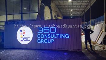 360 CONSULTING GROUP ALUMINIUM PANEL 3D BOX UP FRONTLIT- BACKLIT LETTERING SIGNAGE AT KUANTAN PAHANG