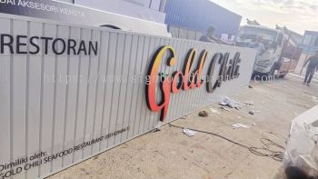 GOLD CHILI ALUMINIUM PANEL 3D BOX UP FRONTLIT- BACKLIT LETTERING SIGNAGE AT PENANG MALAYSIA