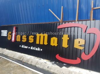 THE GLASSMATE ALUMINIUM PANEL 3D BOX UP FRONTLIT- BACKLIT LETTERING SIGNAGE AT BENTONG PAHANG