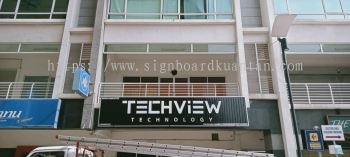 TECHVIEW TECHNOLOGY ALUMINIUM PANEL 3D BOX UP FRONTLIT- BACKLIT LETTERING SIGNAGE AT TERENGGANU