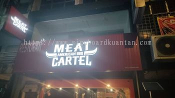 MEAT CARTEL BBQ ALUMINIUM PANEL 3D BOX UP FRONTLIT- BACKLIT LETTERING SIGNAGE AT PERAK MALAYSIA