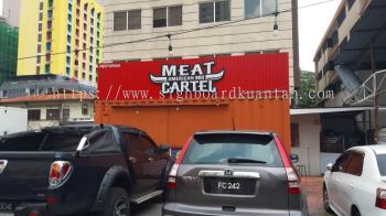 MEAT CARTEL BBQ ALUMINIUM PANEL 3D BOX UP FRONTLIT- BACKLIT LETTERING SIGNAGE AT PERAK MALAYSIA