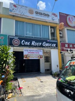 ONE ROOF GROCER ALUMINIUM PANEL 3D BOX UP FRONTLIT- BACKLIT LETTERING SIGNAGE AT PERAK MALAYSIA