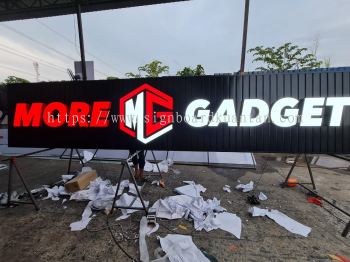 MORE GADGET ALUMINIUM PANEL 3D BOX UP FRONTLIT- BACKLIT LETTERING SIGNAGE AT KUANTAN PAHANG