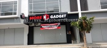 MORE GADGET ALUMINIUM PANEL 3D BOX UP FRONTLIT- BACKLIT LETTERING SIGNAGE AT KUANTAN PAHANG