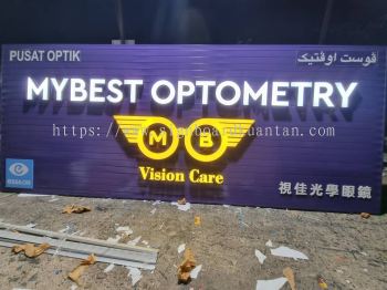 MYBEST OPTOMETRY ALUMINIUM PANEL 3D BOX UP FRONTLIT- BACKLIT LETTERING SIGNAGE AT TERENGGANU