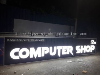 COMPUTER SHOP ALUMINIUM PANEL 3D BOX UP FRONTLIT- BACKLIT LETTERING SIGNAGE AT TERENGGANU MALAYSIA