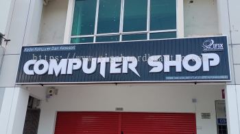 COMPUTER SHOP ALUMINIUM PANEL 3D BOX UP FRONTLIT- BACKLIT LETTERING SIGNAGE AT TERENGGANU MALAYSIA