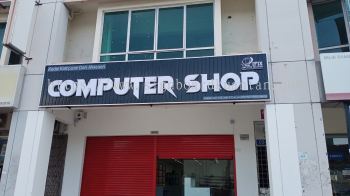 COMPUTER SHOP ALUMINIUM PANEL 3D BOX UP FRONTLIT- BACKLIT LETTERING SIGNAGE AT TERENGGANU MALAYSIA