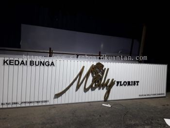 MOLLY FLORIST ALUMINIUM PANEL 3D BOX UP FRONTLIT- BACKLIT LETTERING SIGNAGE AT RAUB PAHANG MALAYSIA