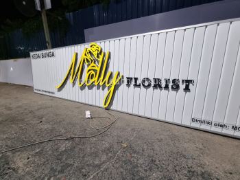 MOLLY FLORIST ALUMINIUM PANEL 3D BOX UP FRONTLIT- BACKLIT LETTERING SIGNAGE AT RAUB PAHANG MALAYSIA