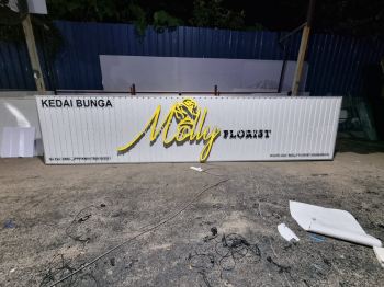 MOLLY FLORIST ALUMINIUM PANEL 3D BOX UP FRONTLIT- BACKLIT LETTERING SIGNAGE AT RAUB PAHANG MALAYSIA