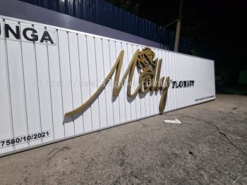 MOLLY FLORIST ALUMINIUM PANEL 3D BOX UP FRONTLIT- BACKLIT LETTERING SIGNAGE AT RAUB PAHANG MALAYSIA