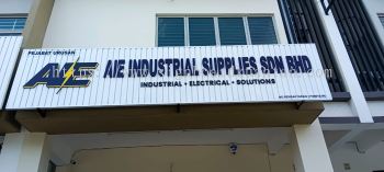 AIE INDUSTRIAL SUPPLIES SDN BHD ALUMINIUM PANEL 3D BOX UP FRONTLIT-BACKLIT LETTERING SIGNAGE AT IPOH