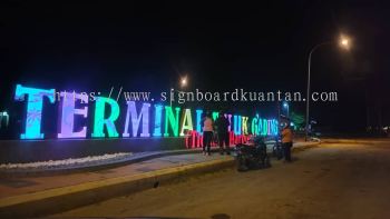 TERMINAL TELUK GADING ALUMINIUM BIG 3D BOX UP LETTERING SIGNAGE AT TERIANG BERA PAHANG MALAYSIA