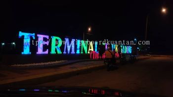 TERMINAL TELUK GADING ALUMINIUM BIG 3D BOX UP LETTERING SIGNAGE AT TERIANG BERA PAHANG MALAYSIA