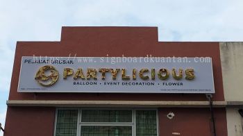 PARTYLICIOUS ALUMINIUM PANEL 3D BOX UP STAINLESS STEEL LETTERING SIGNAGE AT JENAGUR HULU TERENGGANU