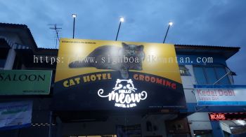 MEOW HOTEL&SPA BILLBOARD SIGNBOARD WITH 3D LED BOX UP LETTERING AT PANCHING KUANTAN PAHANG MALAYSIA