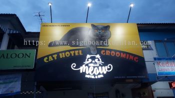 MEOW HOTEL&SPA BILLBOARD SIGNBOARD WITH 3D LED BOX UP LETTERING AT PANCHING KUANTAN PAHANG MALAYSIA