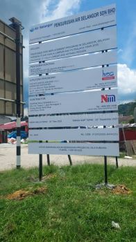 CONSTRUCTION PROJECT SIGNBOARD AT TELUK TEMPOYAK BARAT DAYA (SOUTHWEST PENANG ISLAND)PENANG MALAYSIA