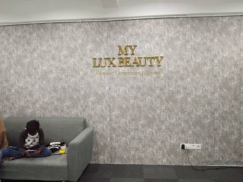 MY LUX BEAUTY INDOOR 3D BOX UP STAINLESS STEEL LETTERING WITHOUT LED AT KUANTAN PAHANG MALAYSIA