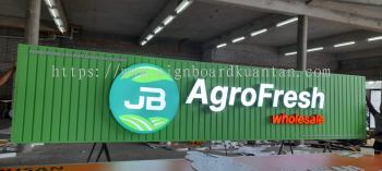 AGRO FRESH WHOLESALE OUTDOOR ALUMINIUM PANEL BASE WITH 3D LED FRONTLIT BOX UP LETTERING SIGNBOARD SIGNAGE AT  CHUKAI, KIJAL, KERTEH, KEMASIK, TELUK KALUNG, BANDAR SERI BANDI, JABUR, RANTAU PETRONAS KEMAMAN TERENGGANU MALAYSIA