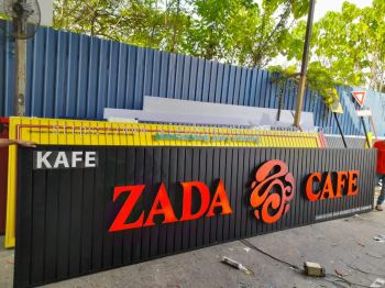 ZADA CAFE OUTDOOR ALUMINIUM PANEL BASE WITH 3D LED BOX UP FRONTLIT LETTERING SIGNAGE SIGNBOARD AT KUALA DUNGUN, JERANGAU, PAKA, PASIR RAJA, RASAU, KETENGAH JAYA, BANDAR AL-MUKTAFI BILLAL SHAH, BUKIT BESI, RANTAU ABANG, PULAU TENGGOL DUNGUN TERENGGANU MALAYSIA