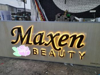 MAXEN BEAUTY OUTDOOR 3D LED BOX UP BACKLIT LETTERING SIGNAGE SIGNBOARD AT BANDAR BERA, TERIANG, MENGKUANG, KEMAYAN, KERAYONG, MENGKARAK, SEBERTAK BERA PAHANG MALAYSIA