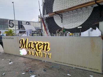 MAXEN BEAUTY OUTDOOR 3D LED BOX UP BACKLIT LETTERING SIGNAGE SIGNBOARD AT JERANTUT TOWN, KUALA TEMBELING, PULAU TAWAR, KUALA TAHAN, ULU CHEKA JERANTUT PAHANG MALAYSIA