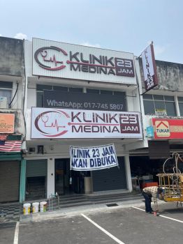 KLINIK MEDINA 23 JAM OUTDOOR ALUMINIUM PANEL CEILING BASE 3D LED BOX UP FRONTLIT LETTERING SIGNAGE SIGNBOARD AT TEMERLOH TEMERLOH TOWN, MENTAKAB, LANCHANG, JENDERAK, KERDAU, SEMANTAN, KUALA KRAU, KAMPUNG AWAH TEMERLOH PAHANG MALAYSIA